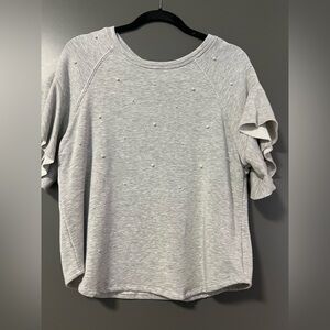 Gray Ruffle Sleeve Top